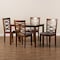 Baxton Studio Mirna Modern and Contemporary Grey Fabric and Walnut Brown Finished Wood 5-Piece Dining Set 174-9883-8959-Zoro - alternate 4